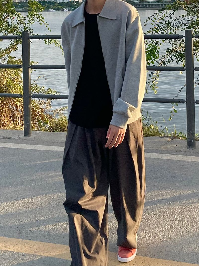 Melange twoway jacket