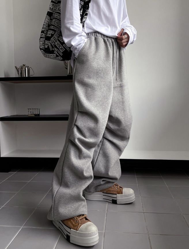 Fit double knee wide cotton training pants