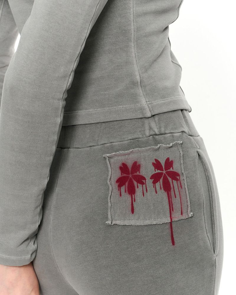 Patch Slim Lounge Pants _ Light Grey