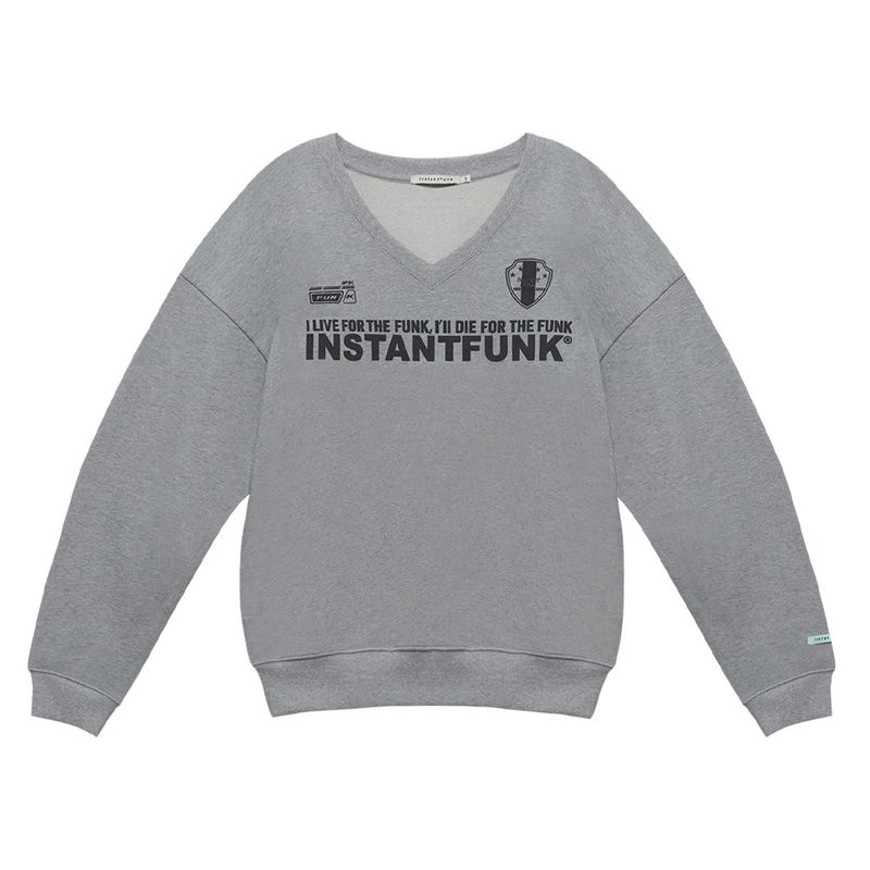 INSTANTFUNK（インスタントファンク）の「V-neck emblem-print sweatshirt（Tops）」