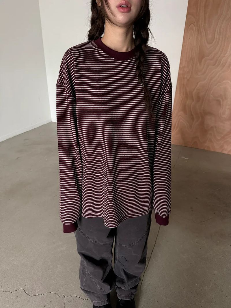 stripe boxy fit T