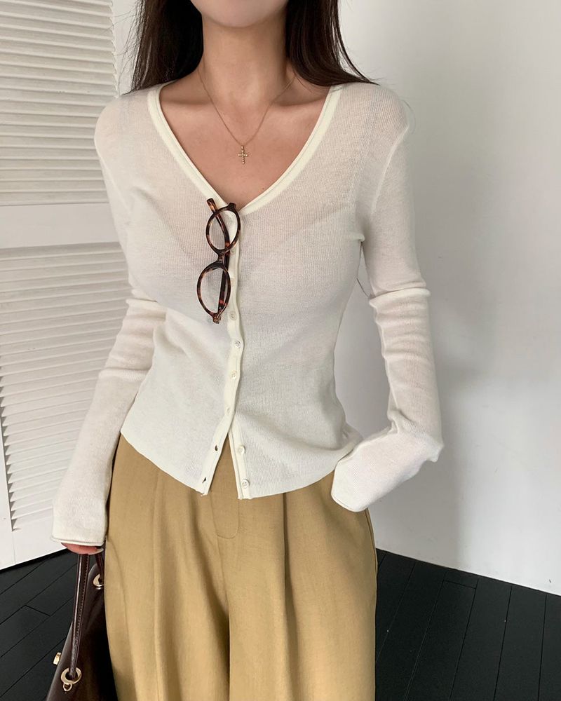 Recipe Long Sleeve Knit Cardigan