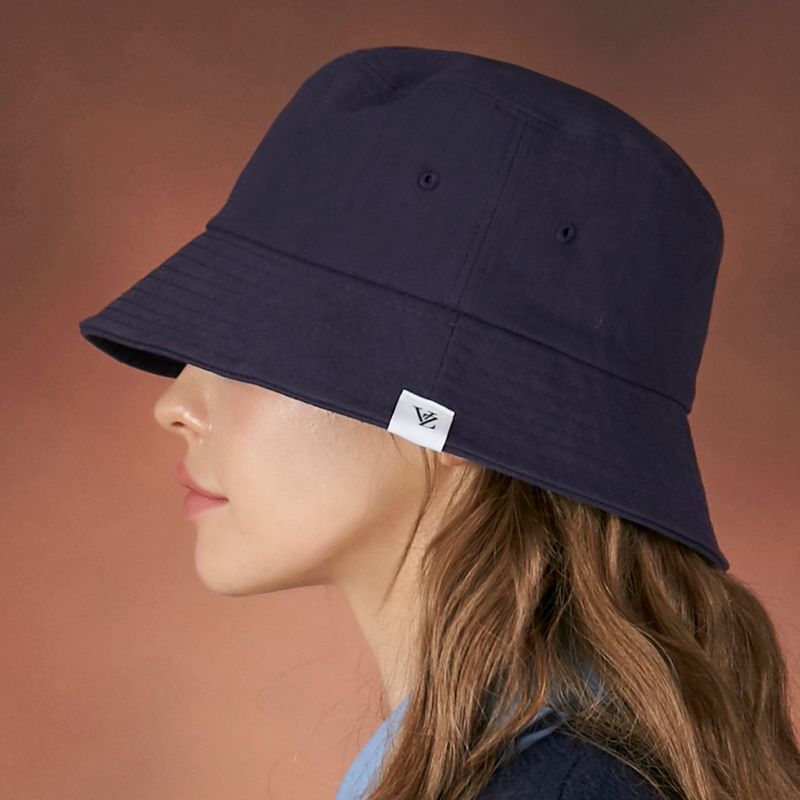 Herringbone label bucket hat NAVY