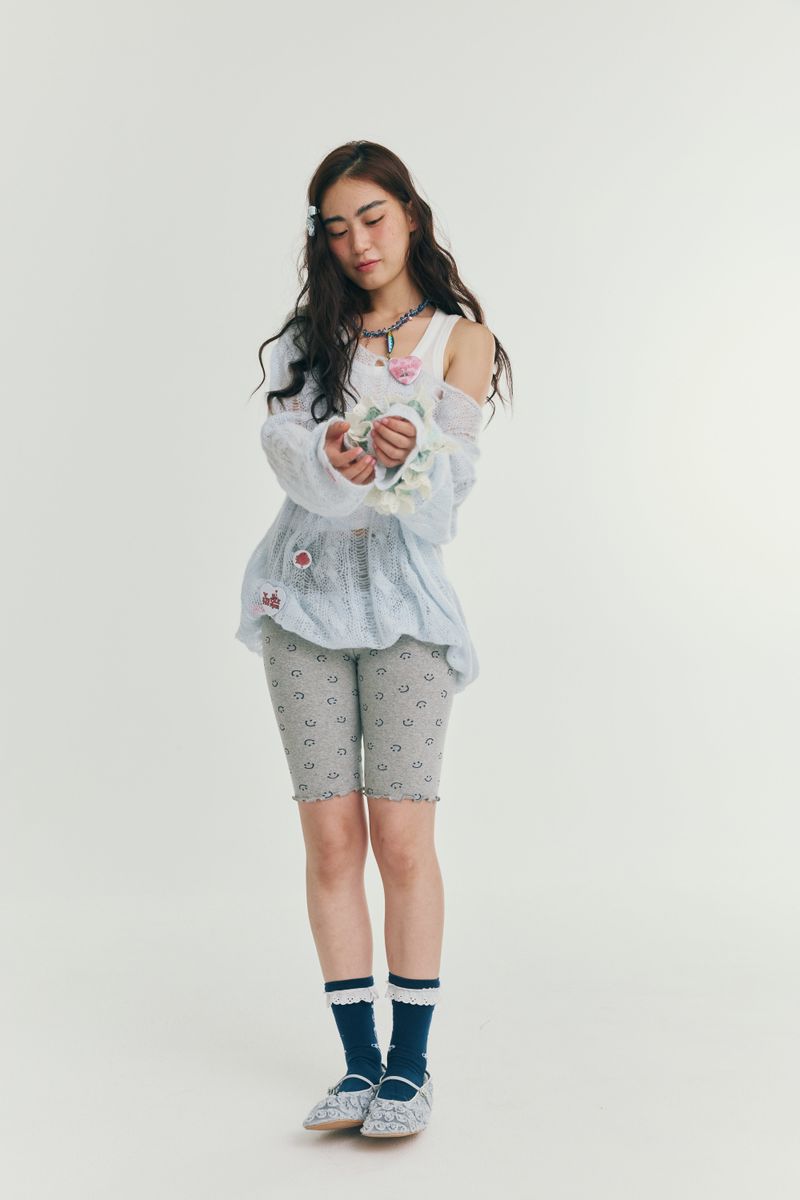 smile leggings grey