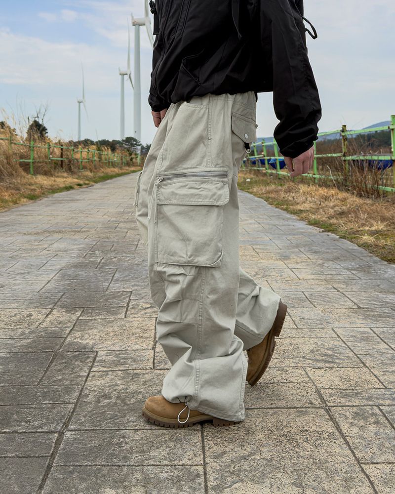 Zeka Zip Cargo Wide Pants