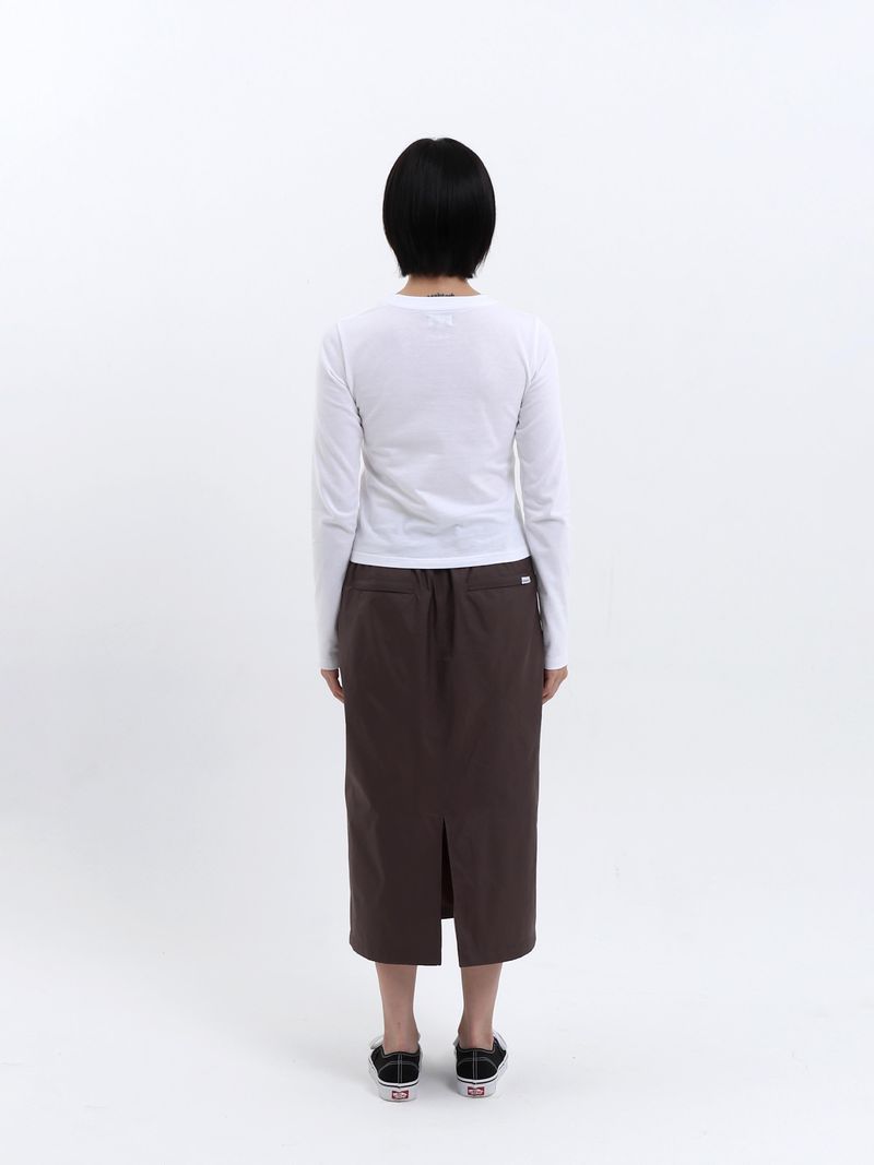 BASIC SAFARI POLY SKIRT (BROWN)