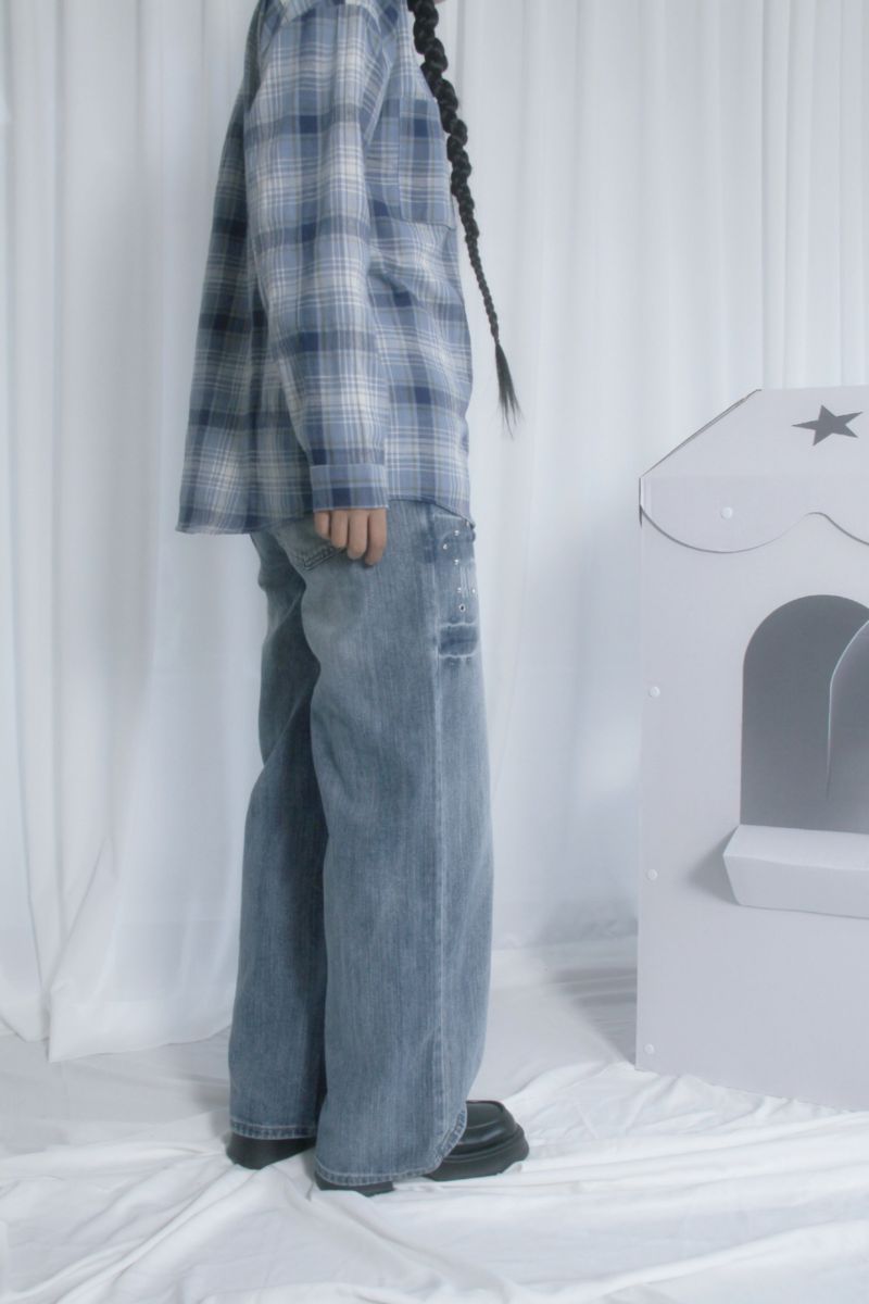 Studded denim pants