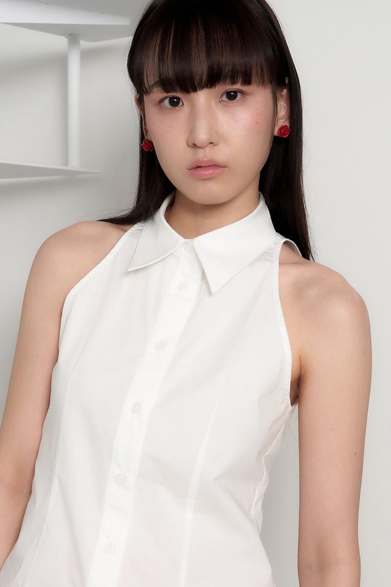 rose formica earring - red
