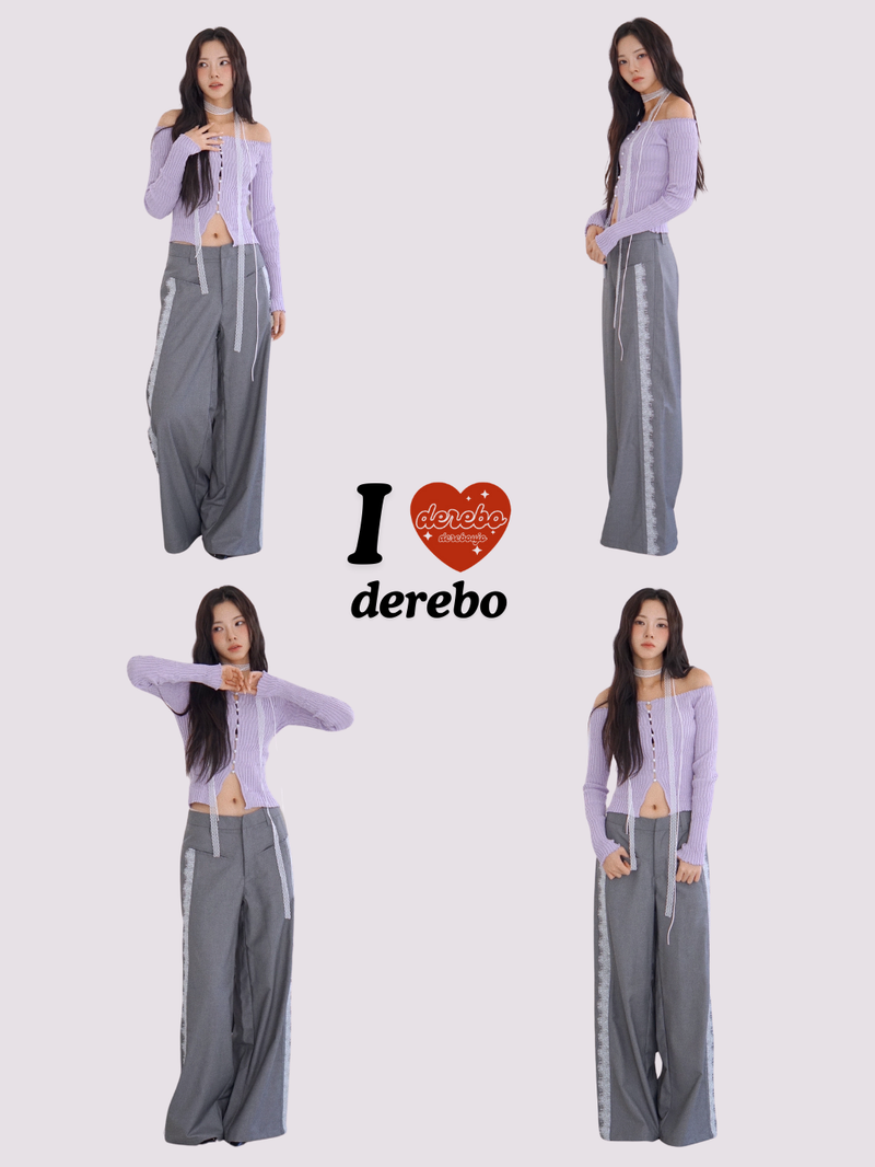 side lace wide slacks
