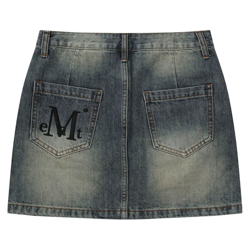 CRAIL BACK POCKET BIG LOGO DENIM SKIRT (2Color)