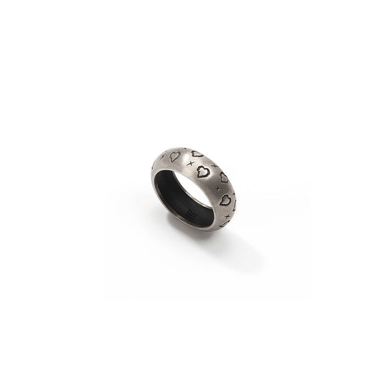  Heart Symbol Ring (Antique Silver, Matte) [SIZE.1]