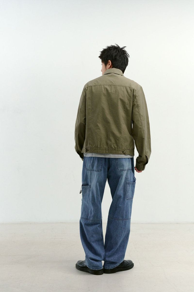 Incision Double Knee Carpenter Pants (Washed Blue)