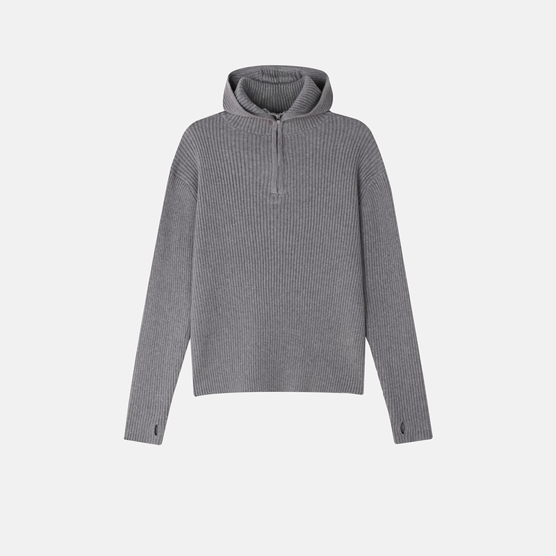 Tail hooded warmer knitwear