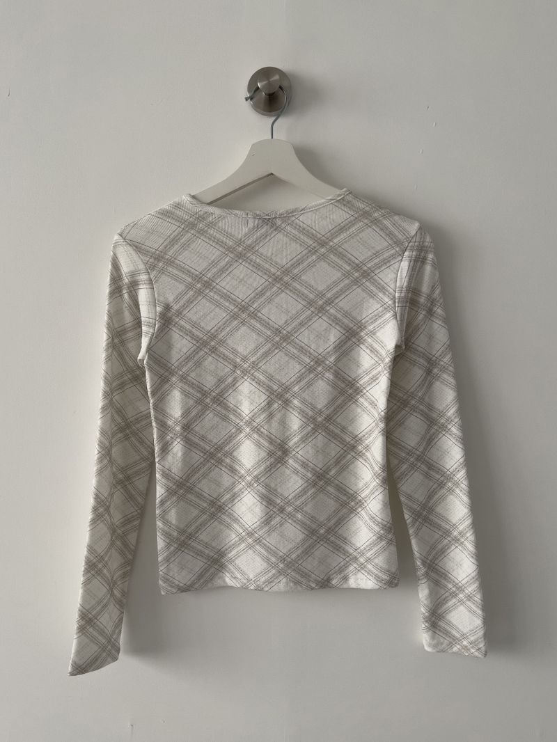 Checked Slim Long Sleeve T-shirt