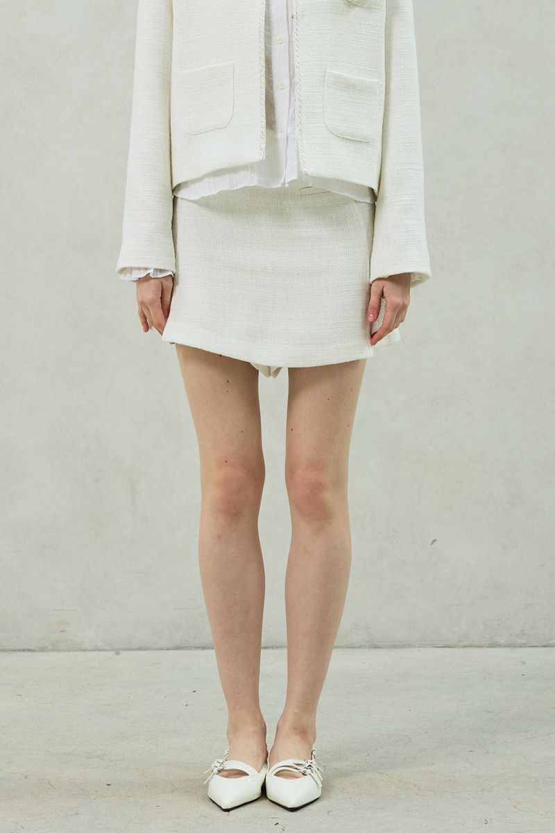 ARIKIM（アリキム）の「AGLOW TWEED SKIRT PANTS / WHITE（Skirts）」