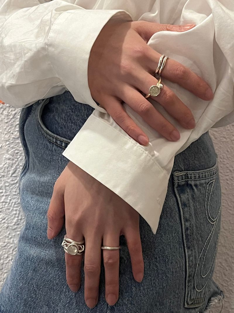 cerofar（セロファー）の「NOTE RING GOLD(silver+16K gold plated, rutilated quartz)（Accessories）」