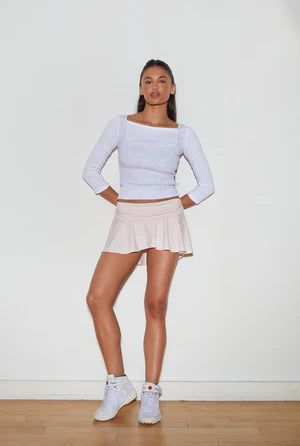 Soft boat neck tee - white