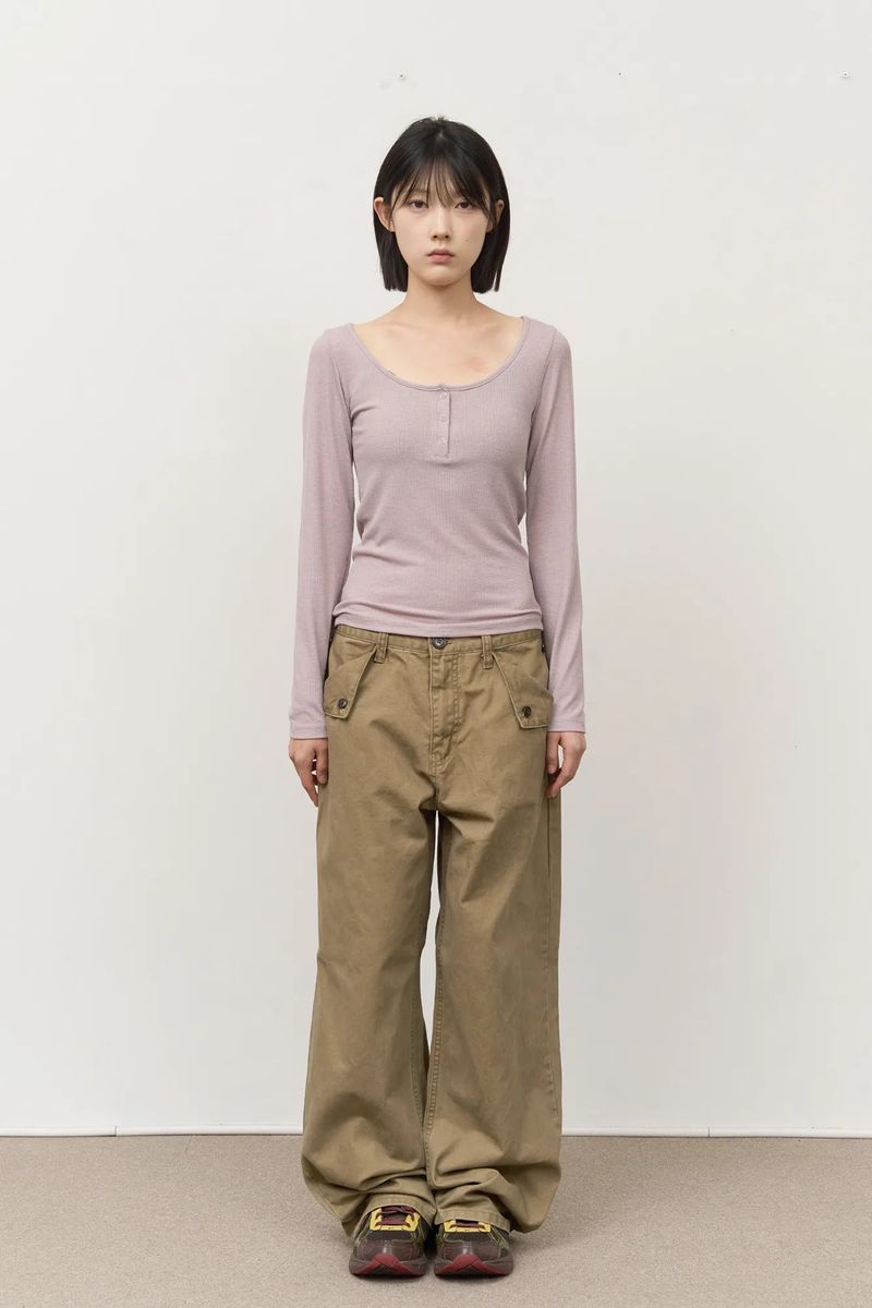 Mist Dyeing Button Pants