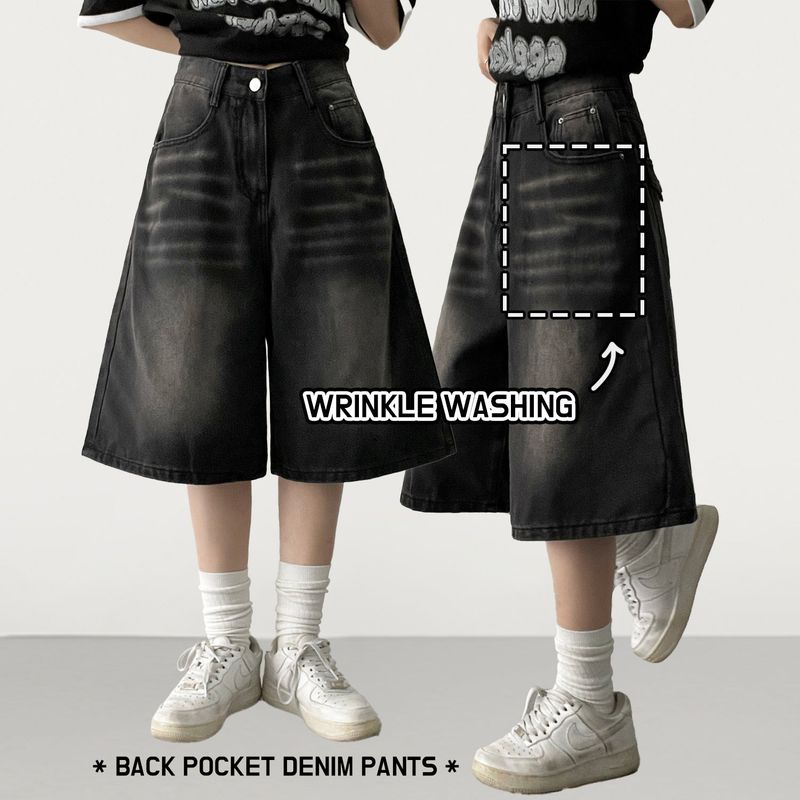 Tee-ho Washing Back Pocket Denim Bermuda Shorts