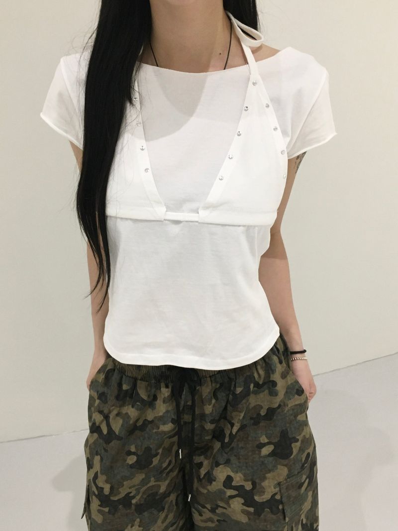 Fix Rivet Halterneck T-shirt (2c)