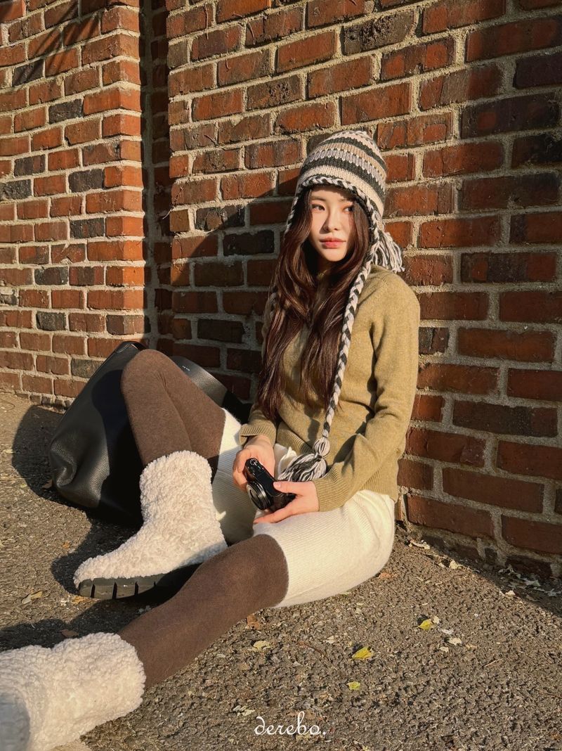 handmade stripe knit hat