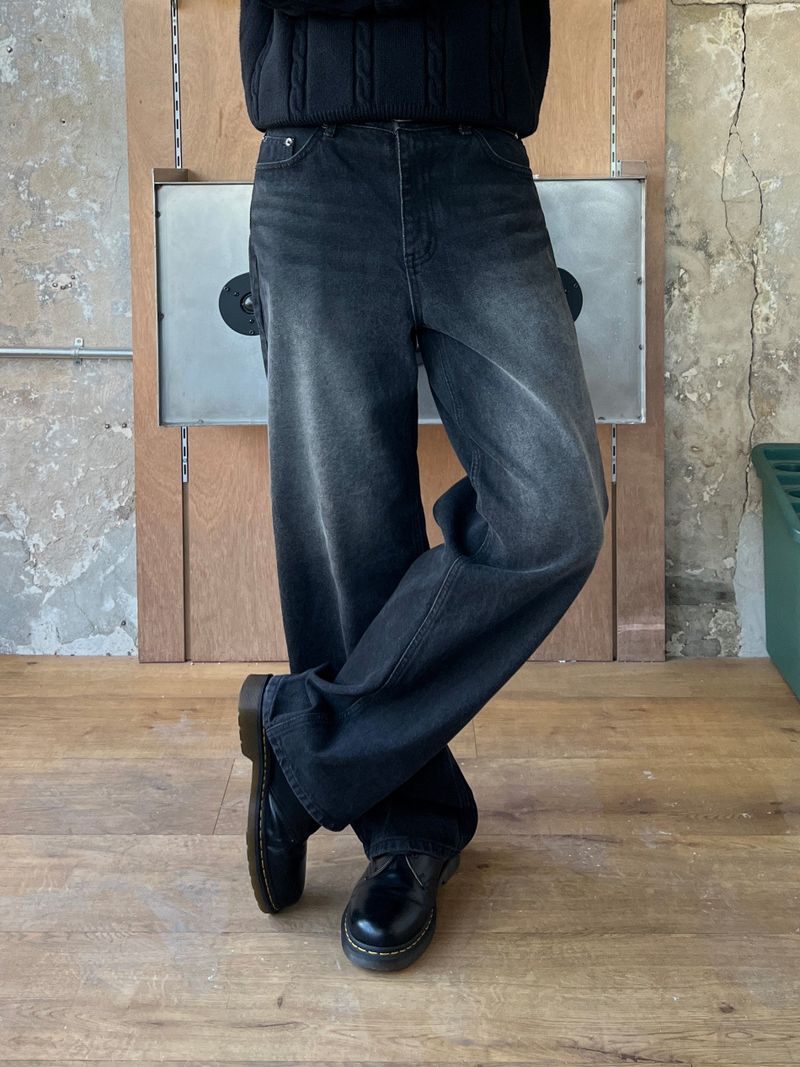 Spoken Wide Black Denim Pants (S, M, L, XL, 2XL)