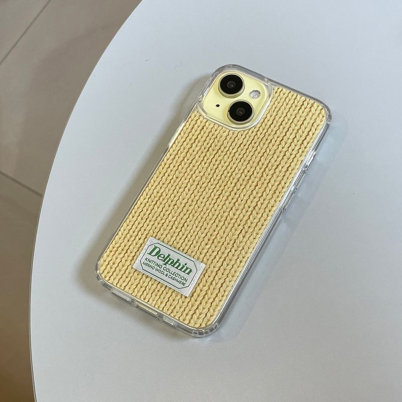 LABEL KNIT HARD JELL CASE_YELLOW
