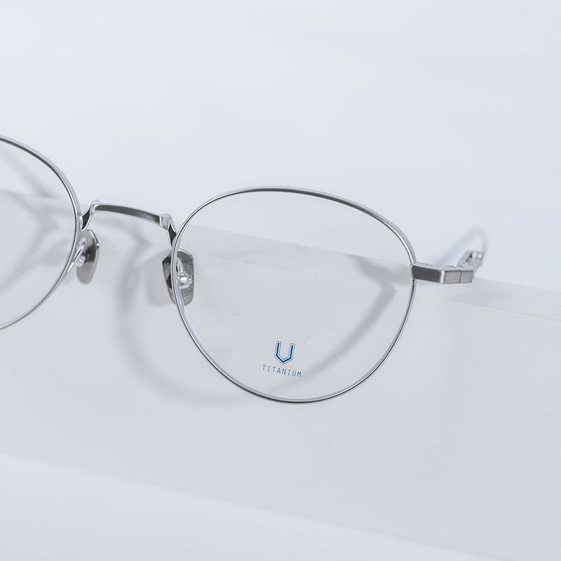 Knouun Round titanium glasses CODE. 102. C Sizzy silver