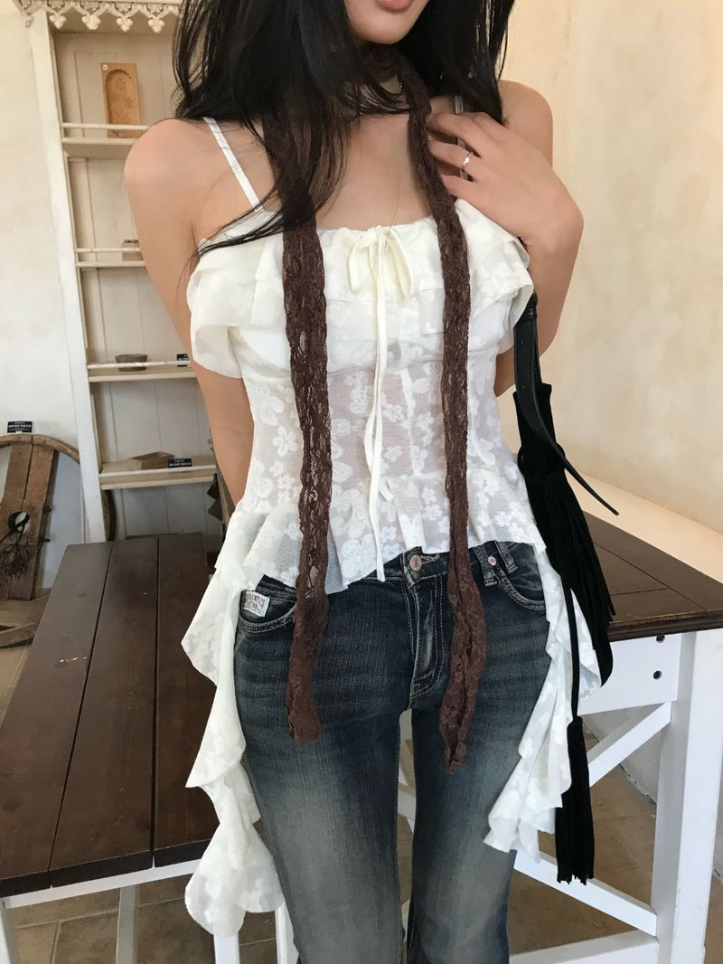 Lace Sheer Long Scarf