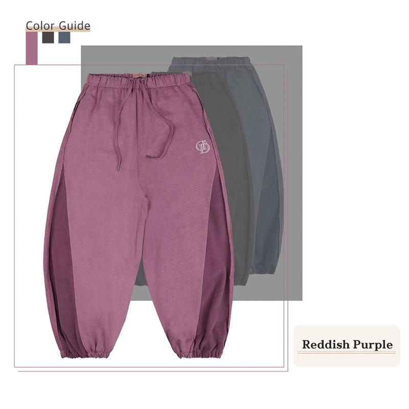 PIGMENT CUTTED BALLOON SWEATPANTS_REDDISH PURPLE