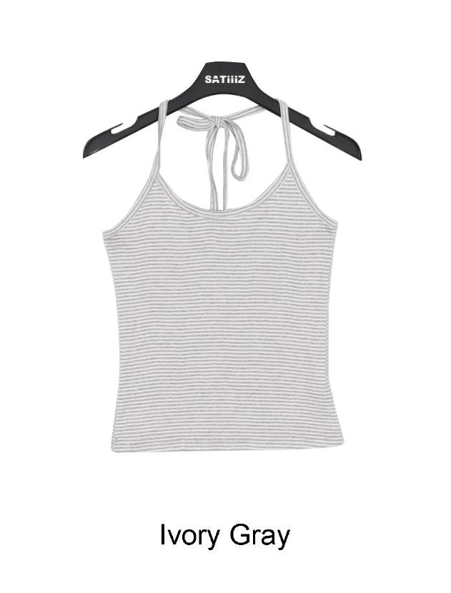 Para stripe halter sleeveless