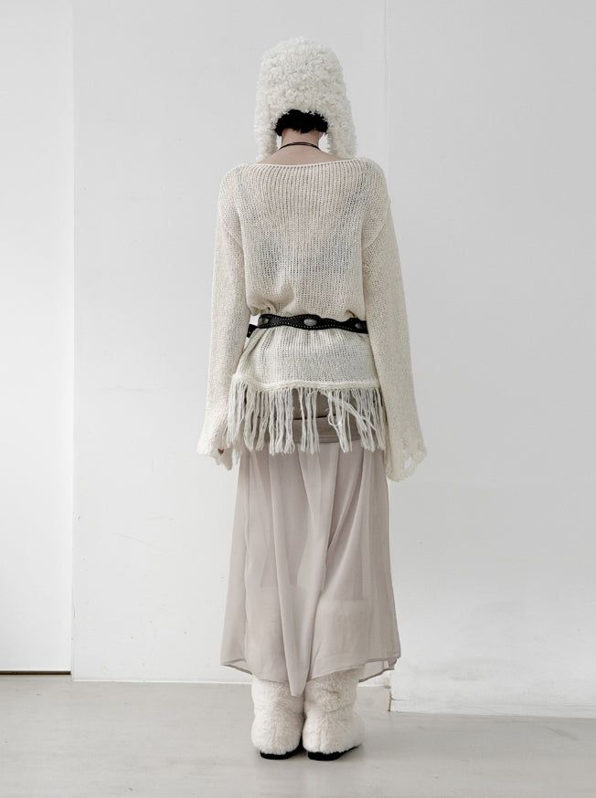 Cente Chiffon Layered Long Skirt