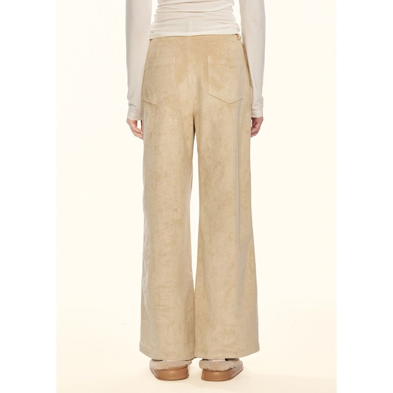 [GirlyFancyClub] Leopard Bowknot Series* Versatile Straight Leg Casual Double-sided Suede Pants