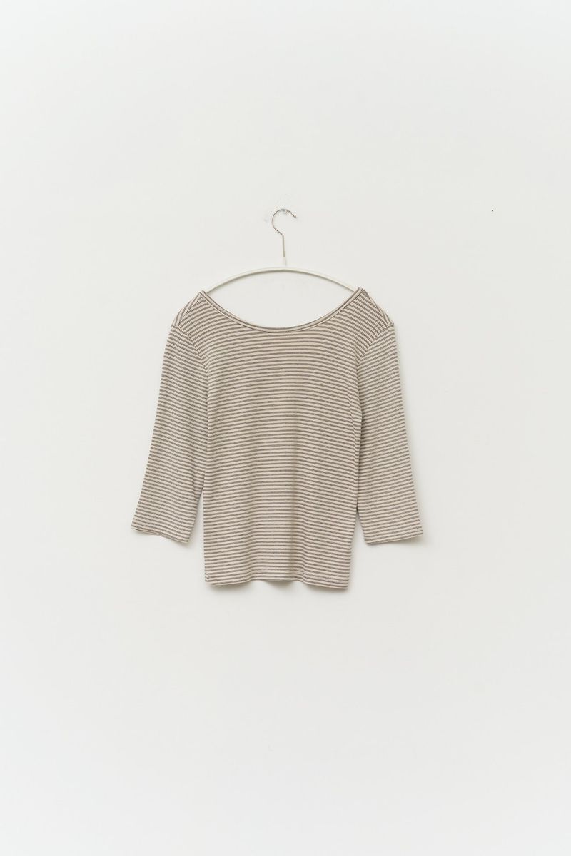 (W) Ash Striped Top