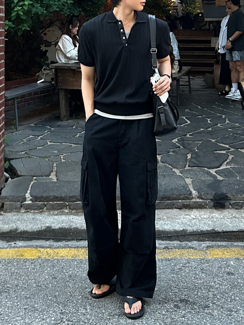 LMN Crack Washing Parasuit Cargo Pants (3 colors)