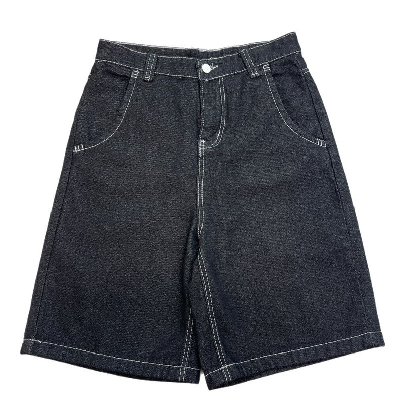  [🖤MD PICK] Backline Back Point Bermuda Denim Pants (Black)