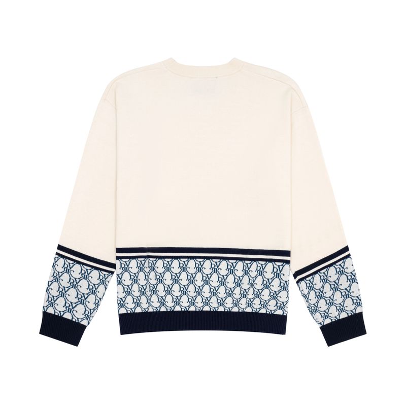 DVRK PRIVÉ STRIPED MONOGRAM SWEATER - CREAM