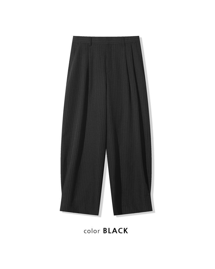 (UNISEX) Pintuck Stripe Wide Slacks
