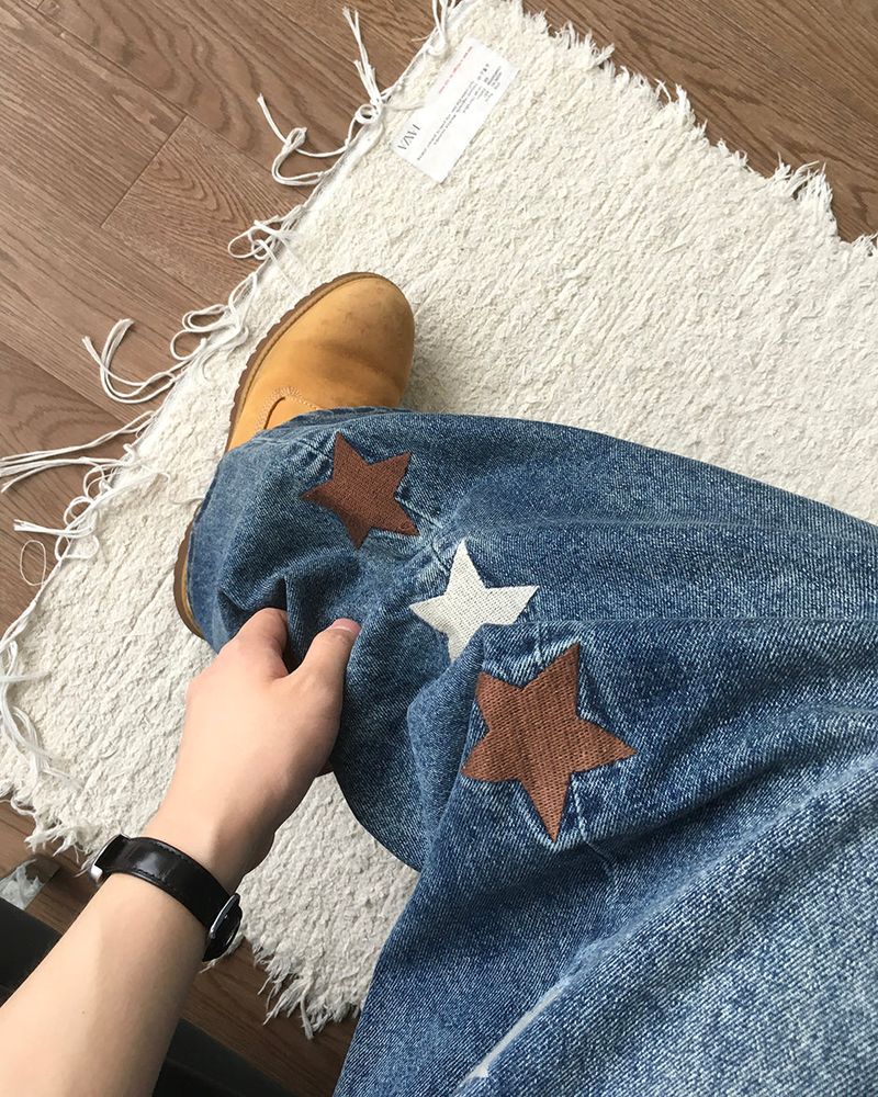 オールスターパッチデニムパンツ