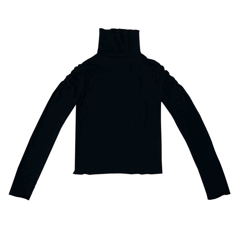 Ebony shirring turtleneck top (black)