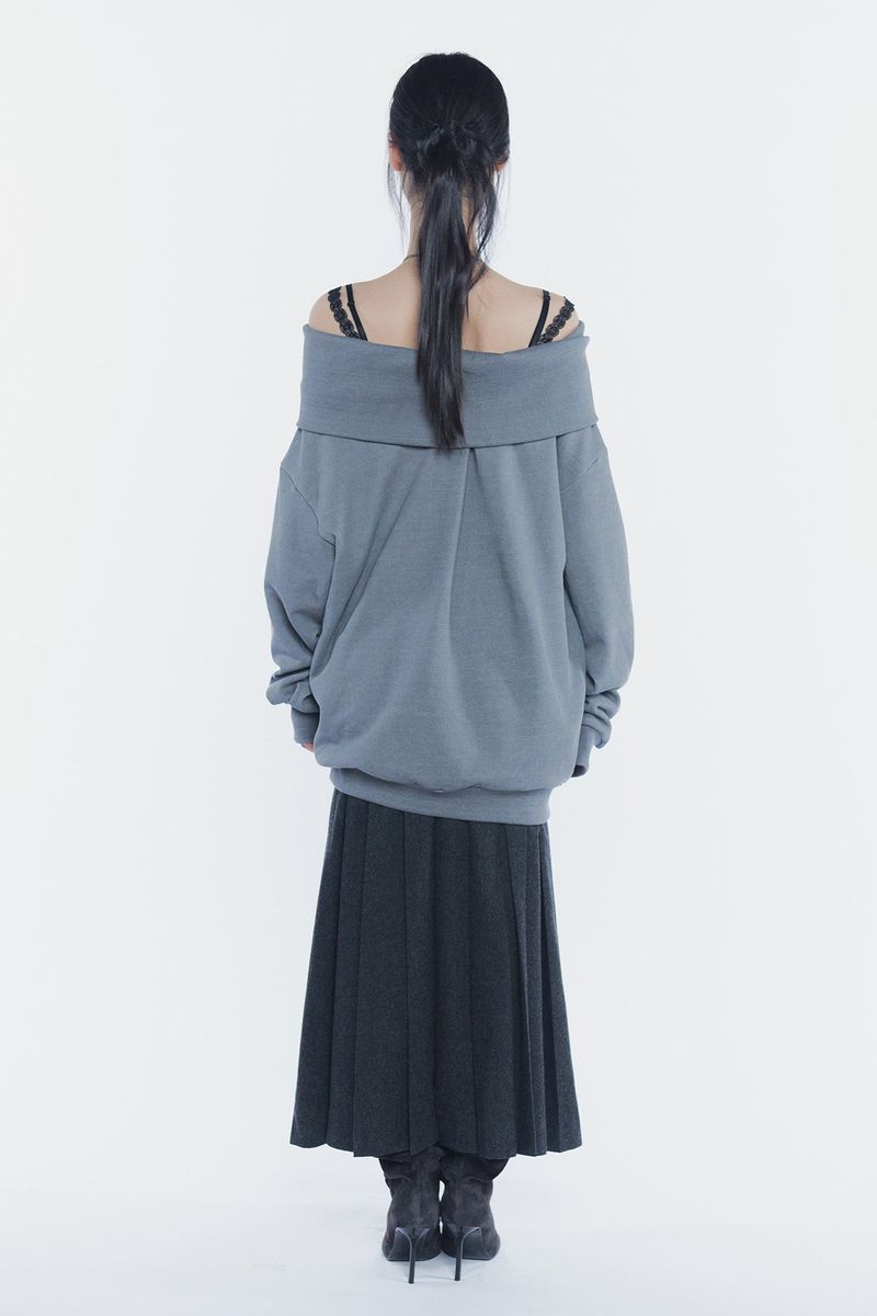 SPELL OFF-SHOULDER SWEATSHIRT charcoal