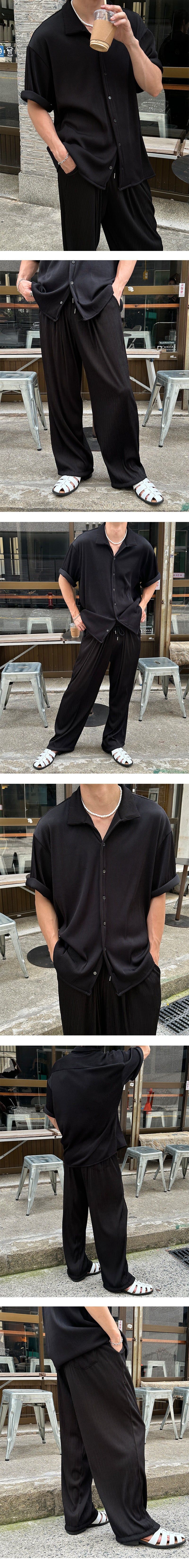 [SET UP가능] Multi pleats pants (4color)