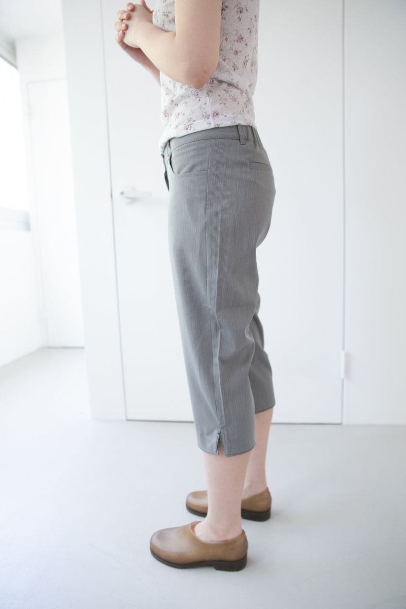 stripe low-waist capri pants(2colors)