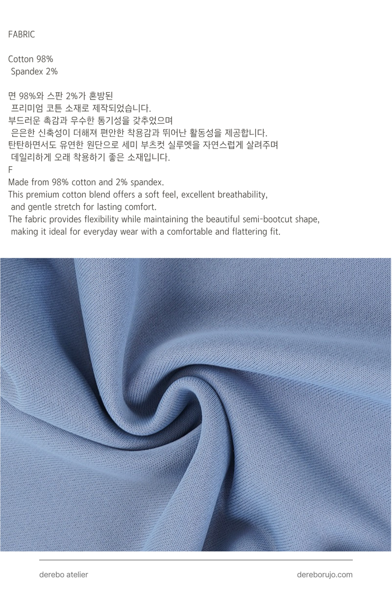 Blue Rose Semi-Flare Long Pants