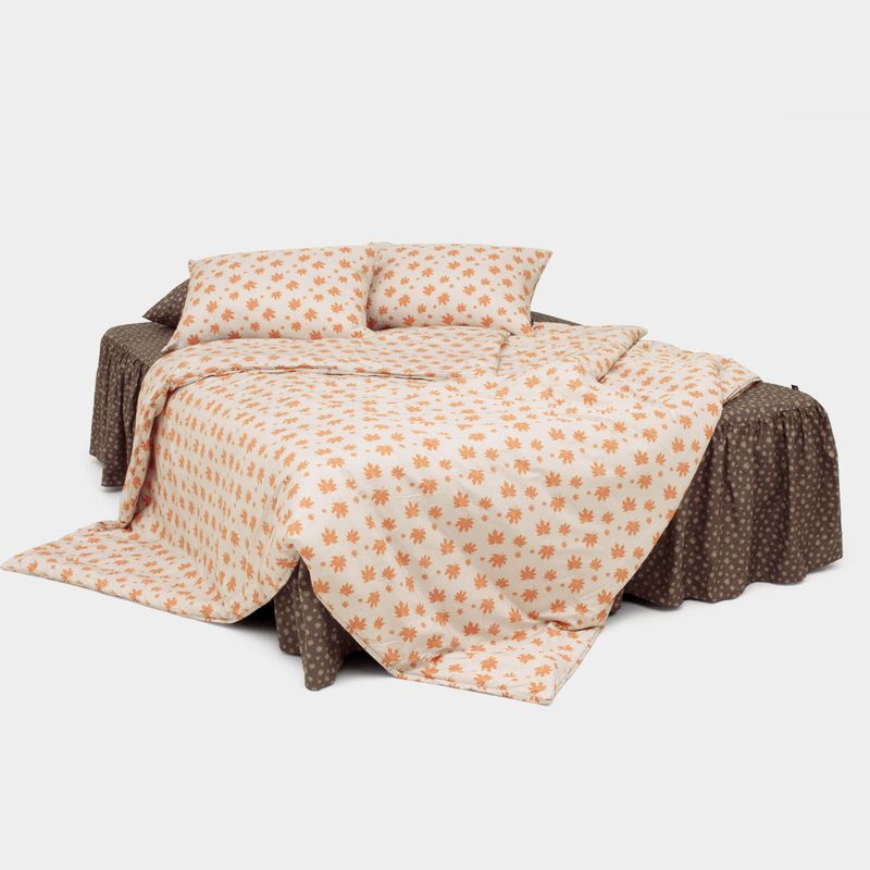 Dust-Free Maple Pattern - Orange Duvet Cover - Q size