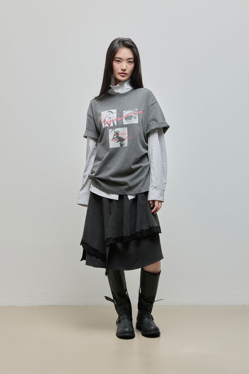 Urban High-neck String Shirt_Grey