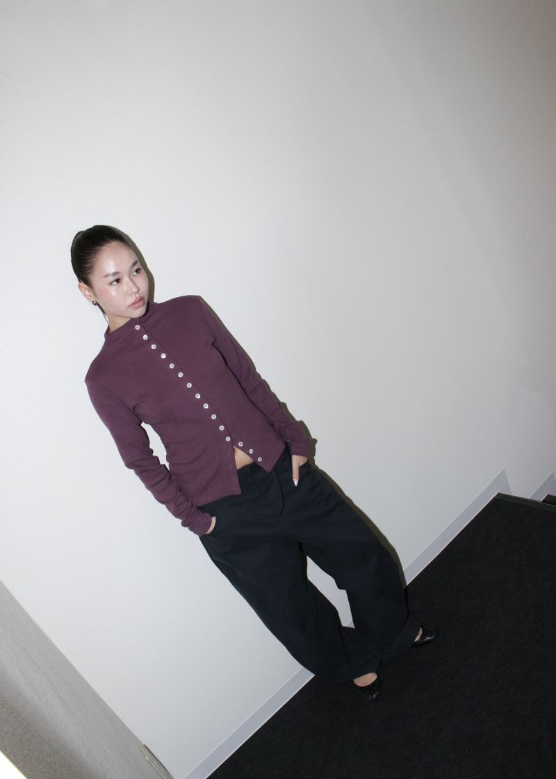 Button long sleeve [Grape]