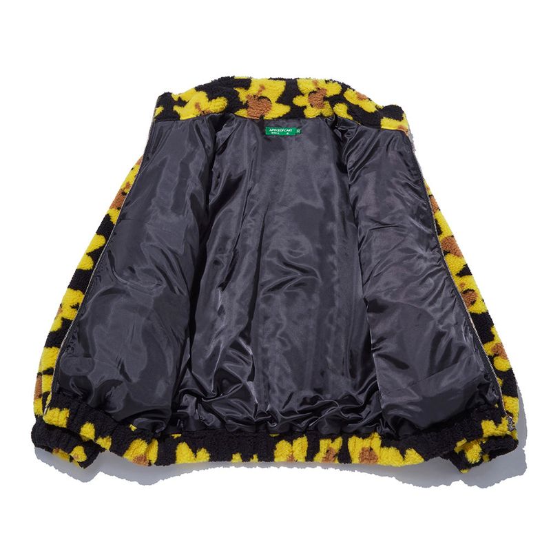 Flower Bear Fluffy Jacket_Black