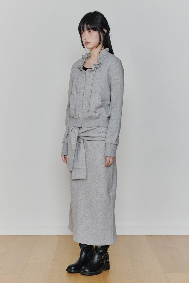BLOOM ZIP-UP JACKET melange grey