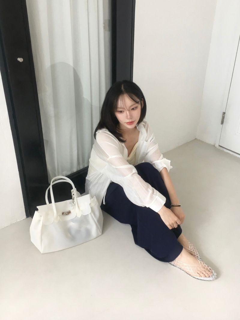 Airy Shell See-Through Shirt (7c)